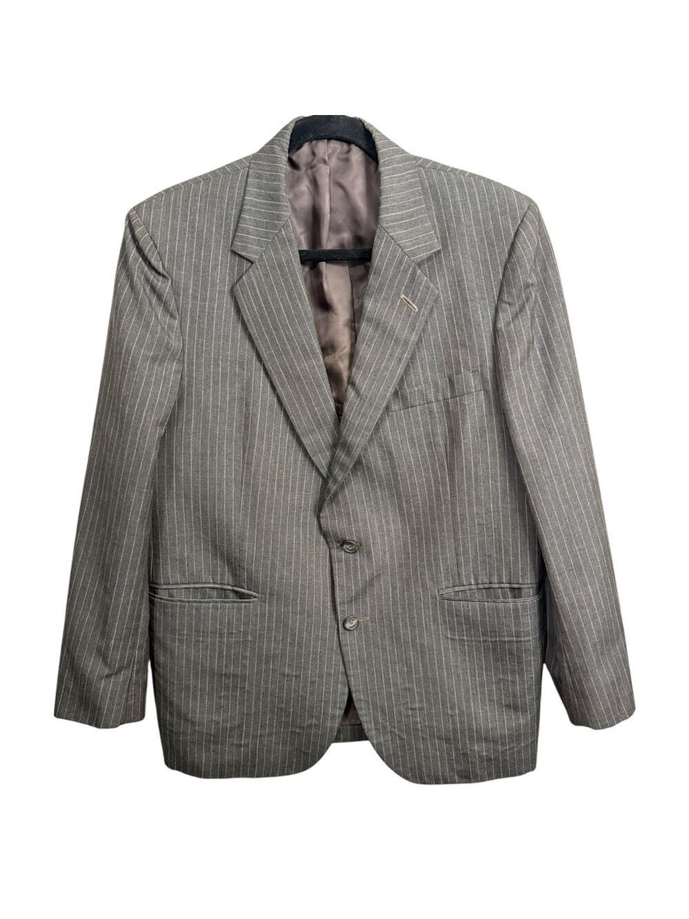 Vintage Jeremy Cobb Blazer Jacket Gray Pinstripe Estimated Size: Men’s 38R–40R M